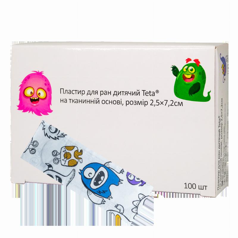 Пластир для ран на тканинній основі Teta® дитячий, розмір 2,5х7,2см